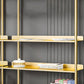 12.6" W Glam Shelf Bookcase Antique Finish Etagere Metal Bookshelf