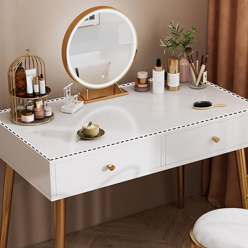15.75" Wide Make-up Vanity White Makeup Vanity Desk Table with 2 Drawers