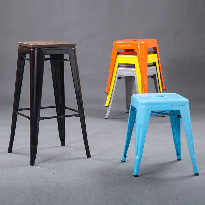 Industrial Style Armless Barstool Iron Counter Stools for Coffee Shop Clearhalo 'Bar Furniture' 'Bar Stools' 'bar_stools' 'furn' 'furn_bar_stools' 'furniture_bar_stools' 'Kitchen & Dining Furniture' 'kitchen&dining_furn' 'kitchen' 'kitchen_furn' Furniture' 1200x1200_4d401e6e-c617-4cc6-91e3-e3a1782fd9df