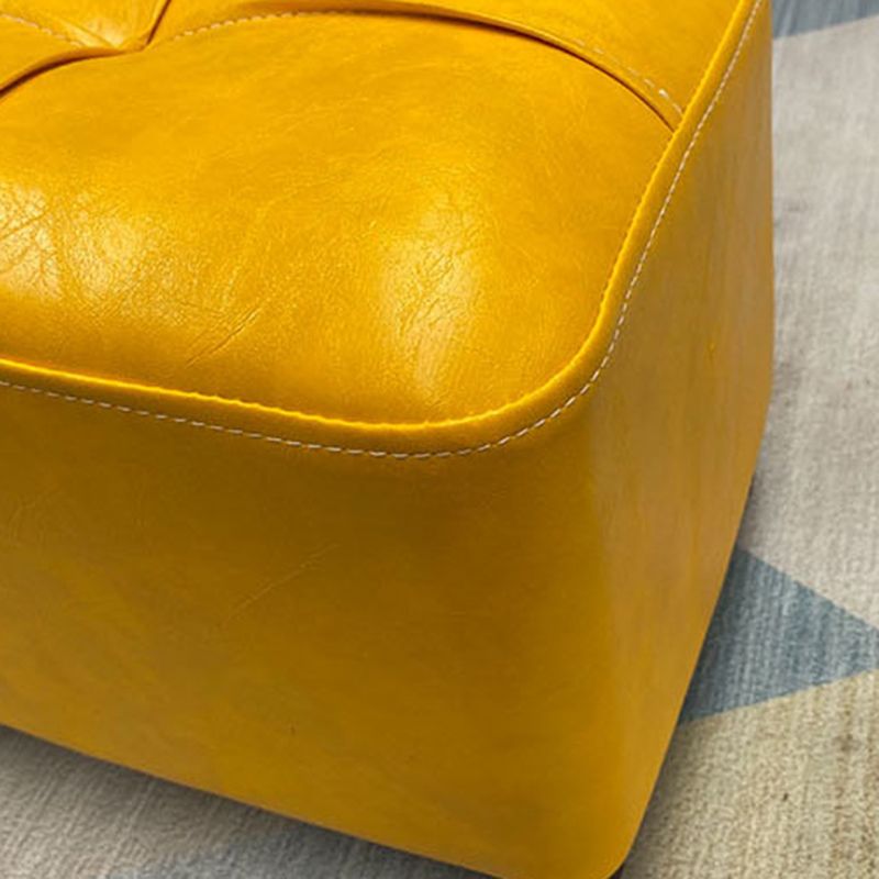 Contemporary Pouf Rectangle Plain Faux Leather Tufted Water Resistant Pouf Ottoman Clearhalo 'furn' 'furn_ottomans_poufs' 'Furniture' 'Living Room Furniture' 'Ottomans & Poufs' 'ottomans_poufs' 1200x1200_4d4117e7-3233-43d5-9202-b3f9b7f898cf