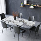Industrial Sintered Stone Top Dining Table Rectangle Table with Single Pedestal Clearhalo 'Dining Tables & Seating' 'Dining Tables' 'dining_table' 'furn' 'furn_dining_table' 'Furniture' 'furniture_dining_table' 'Kitchen & Dining Furniture' 1200x1200_4d41b503-9ebd-4124-a53d-d880f834f7d7
