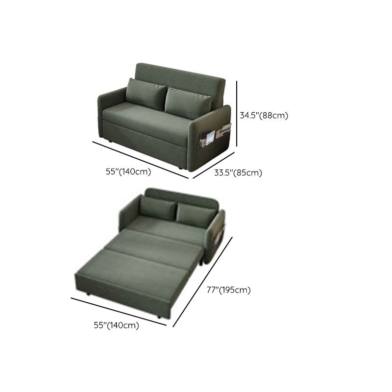 Glam corduroy kussen achterste slaapbank opslagbank in groen