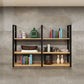 Metal and Wooden Shelf Bookcase Modern Wall Mounted Natural Bookshelf for Study Room