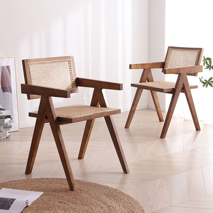 Modern Design Wicker Dining Chairs for Home Arm Open Back Side Chairs Clearhalo 'Dining Chairs' 'Dining Tables & Seating' 'dining_chair' 'furn' 'furn_dining_chair' 'Furniture' 'furniture_dining_chair' 'Kitchen & Dining Furniture' 1200x1200_4d423016-56cf-46e0-a240-f296ed73f5e7