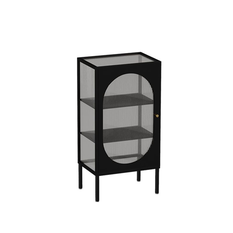 Contemporary Metal Curio Cabinet Glass Doors Hutch Buffet with Door Clearhalo 'Display & China Cabinets' 'display_china_cabinets' 'furn' 'furn_display_china_cabinets' 'Furniture' 'Kitchen & Dining Furniture' 1200x1200_4d4233b0-9c84-4f07-b842-5146591097cb