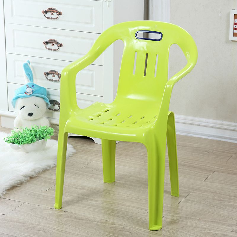 Minimalist Style Stacking Dining Arm Chairs Plastic Slat Back Dining Side Chair for Home Clearhalo ' kitchen&dining_furn' 'Dining Chairs' 'Dining Tables & Seating' 'dining_chair' 'furn' 'furn_dining_chair' 'Furniture' 'furniture_dining_chair' 'Kitchen & Dining Furniture' 'kitchen' 1200x1200_4d427c54-caa5-4906-b948-f6d27c9760fb