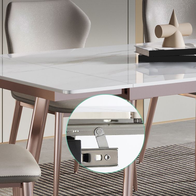 Modern 1/4/5/7 Pieces Rectangle Dinette Set with Sintered Stone Scalable Dining Table Set Clearhalo 'Dining Room Sets' 'Dining Tables & Seating' 'dining_room_set' 'furn' 'furn_dining_room_set' 'Furniture' 'furniture_dining_room_set' 'Kitchen & Dining Furniture' 1200x1200_4d44fbd0-3485-472a-968f-ca77619838ef