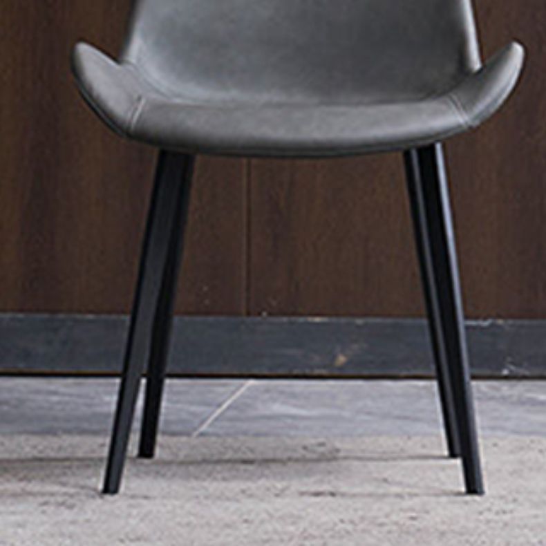 Moderner einfacher Armstuhl Kunstleder Essstuhl für Esszimmer