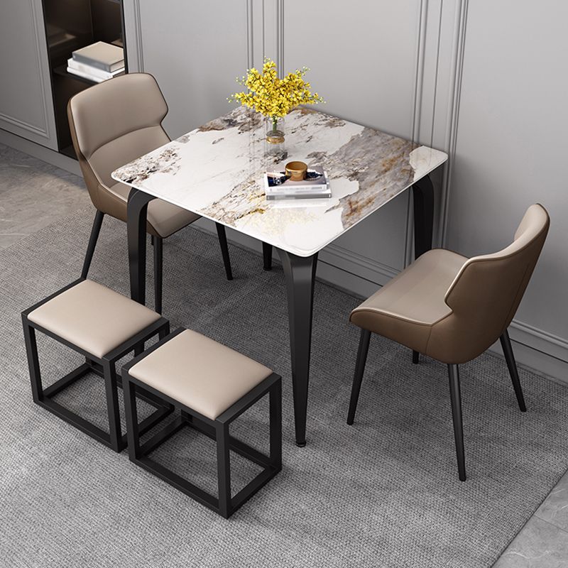 Industrial Square Shape Standard Dining Table Sintered Stone Top Dining Table for Kitchen Clearhalo ' dining_table' 'Dining Tables & Seating' 'Dining Tables' 'furn' 'furn_dining_table' 'Furniture' 'furniture_dining_table' 'Kitchen & Dining Furniture' 'kitchen&dining_furn' 'kitchen' 'kitchen_dining_table' 1200x1200_4d456c92-ab3f-4c73-a860-62778735da05