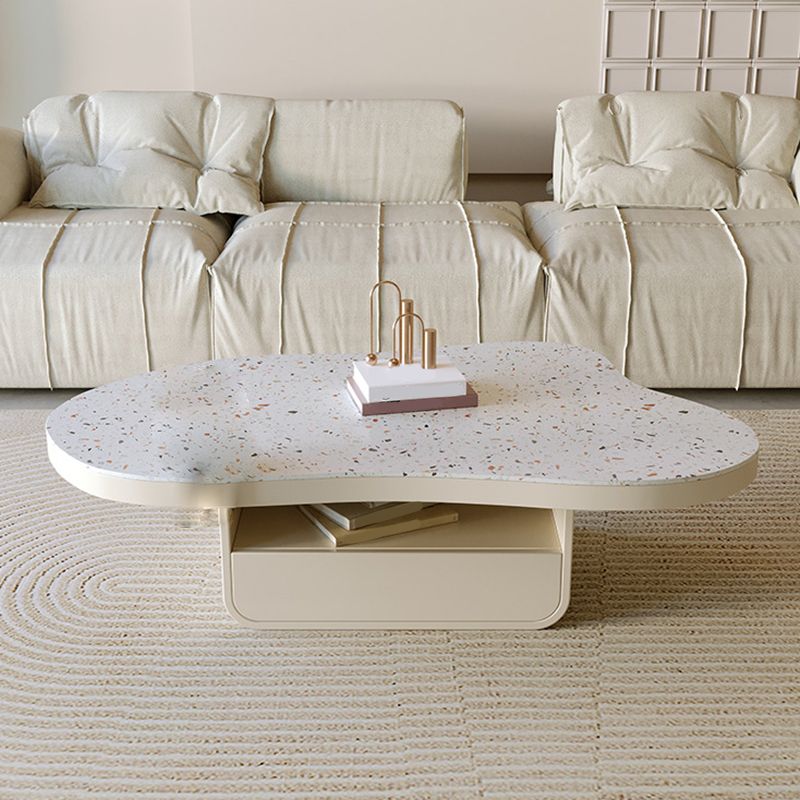 1 - Drawer and 1 - Shelf Coffee Cocktail Table Solid Wood Pedestal Coffee Table Clearhalo 'Coffee & Accent Tables' 'Coffee Tables' 'coffee_tables' 'furn' 'furn_coffee_tables' 'Furniture' 'Living Room Furniture' 1200x1200_4d457c72-bafc-464b-b0c8-5776dd0e40d7