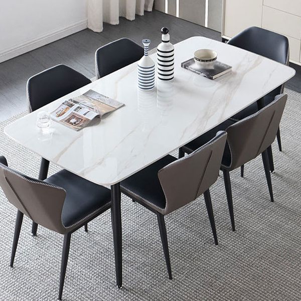 Sintered Stone Modern Dining Table Rectangle Table with 4 Legs for Home Clearhalo ' dining_table' 'Dining Tables & Seating' 'Dining Tables' 'furn' 'furn_dining_table' 'Furniture' 'furniture_dining_table' 'Kitchen & Dining Furniture' 'kitchen&dining_furn' 'kitchen' 'kitchen_dining_table' 1200x1200_4d461d9f-d6e7-4f4b-a9aa-be0fb1466d13