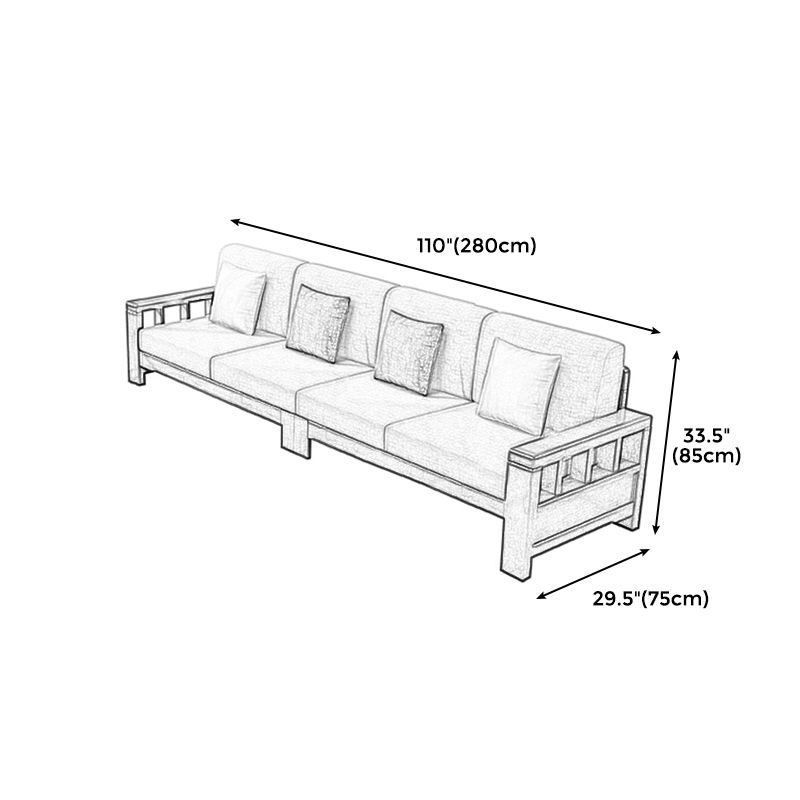 Sofá de brazo empotrado en artesano con almohadas 33.46 "para sala de estar