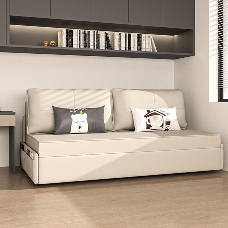 Kussen terug witte slaper bank gebonden lederen Scandinavisch futon bank bed