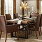 Contemporary Brown Kitchen Dining Table Rectangle Solid Wood Dining Table with Trestle Base Clearhalo ' dining_table' 'Dining Tables & Seating' 'Dining Tables' 'furn' 'furn_dining_table' 'Furniture' 'furniture_dining_table' 'Kitchen & Dining Furniture' 'kitchen&dining_furn' 'kitchen' 'kitchen_dining_table' 1200x1200_4d48763d-1ce8-4d87-a5ff-39220491f6e1