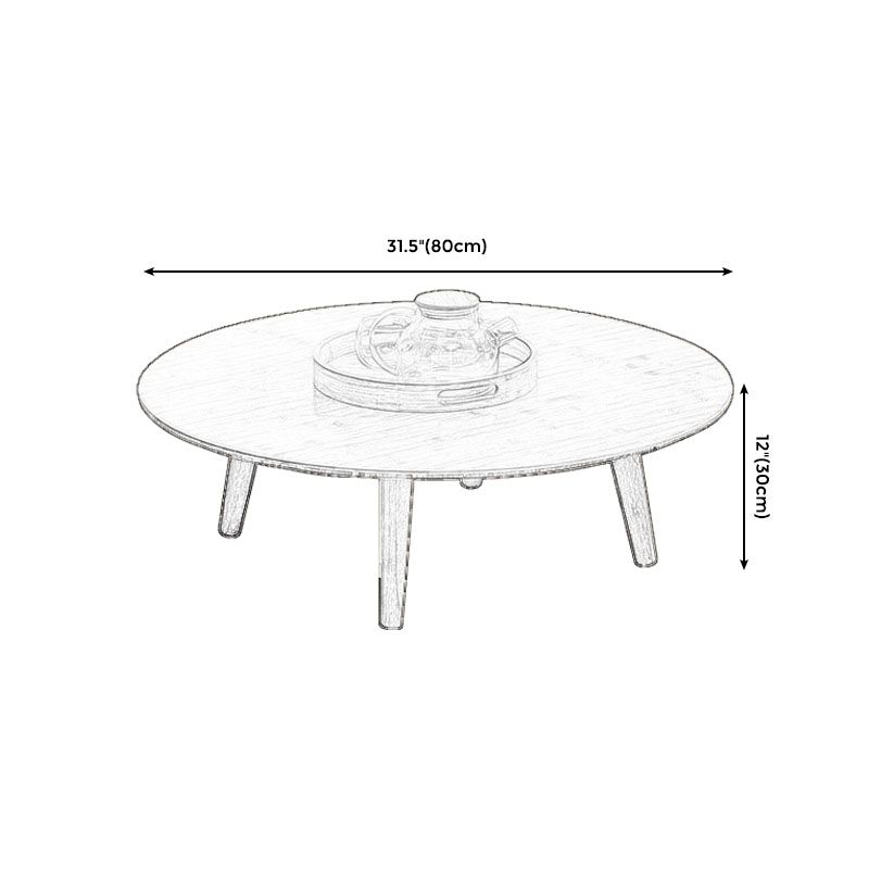 Round Wooden Coffee Table Four Legs Cocktail Table in Natural Clearhalo 'Coffee & Accent Tables' 'Coffee Tables' 'coffee_tables' 'furn' 'furn_coffee_tables' 'Furniture' 'furniture_coffee_tables' 'Living Room Furniture' 1200x1200_4d4a42ed-20a9-4049-a17b-9f2615b66c8b