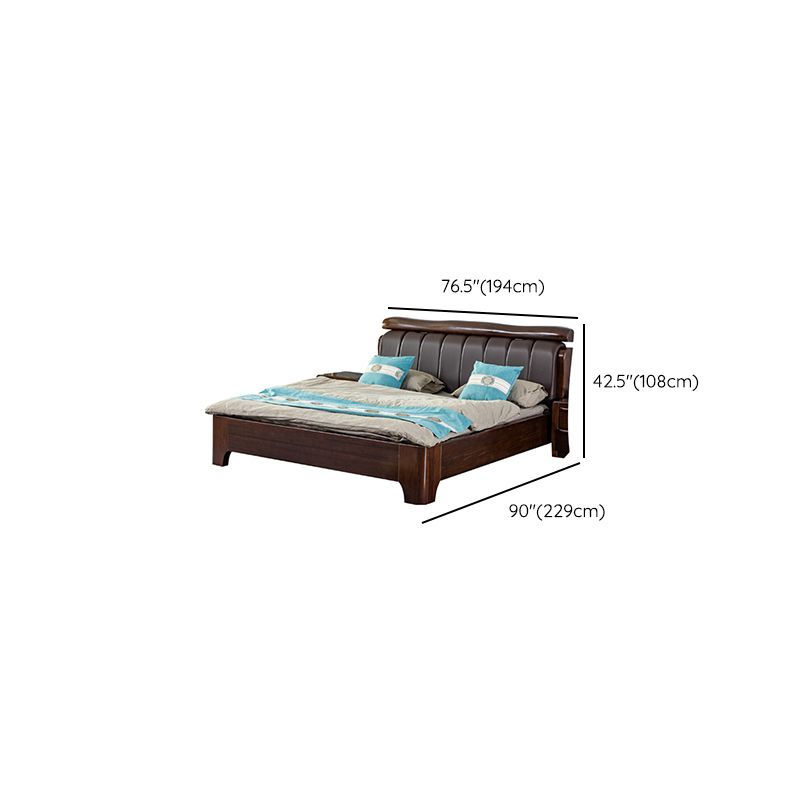 Solid Wood Standard Bed Walnut Bed Frame with Custom Gold Legs