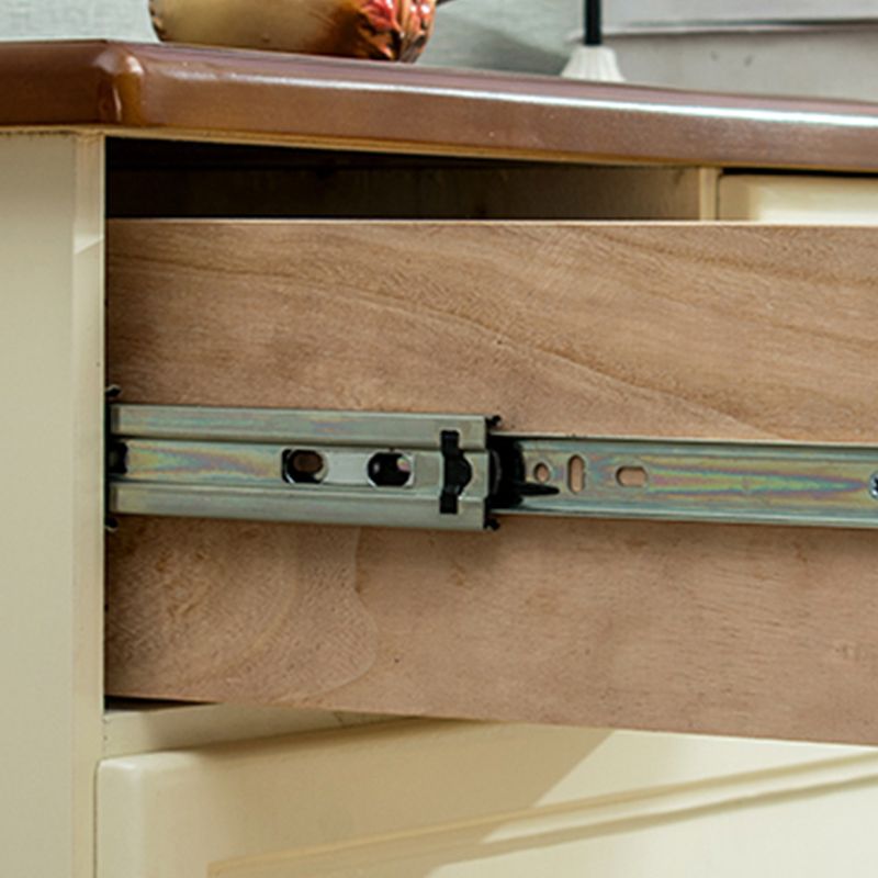 Midden-eeuwse moderne houten accentkist met laden 13,77 "brede zijkast