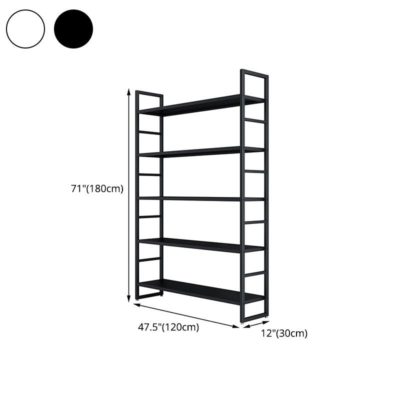 3/4/5-Shelf Iron Etagere Bookshelf Black and White Vertical Bookcase for Living Room Clearhalo 'Bookcases' 'furn' 'furn_bookcases' 'Furniture' 'furniture_bookcases' 'Office Furniture' 1200x1200_4d4cf136-94fe-49e0-8ed7-78e29e536f31