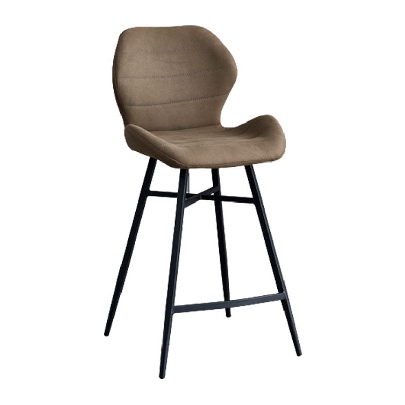 Gevormde stoel gestoffeerde lage rugbarkrukken met metalen basis