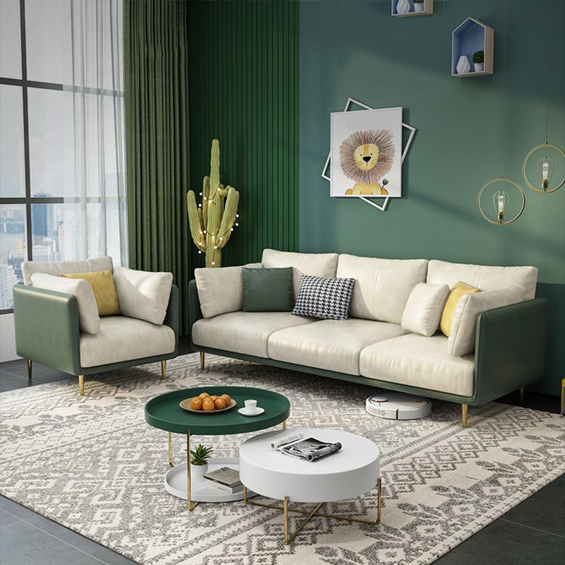 Imitated Leather Upholstered Sofa with Latex Seat Padding on Pillow Back Clearhalo 'furn' 'furn_sofas' 'Furniture' 'furniture_sofas' 'kitchen' 'kitchen_sofas' 'Living Room Furniture' 'Sofa' 'sofas' 1200x1200_4d512e56-4a31-406b-9b18-b05aa8cd4604