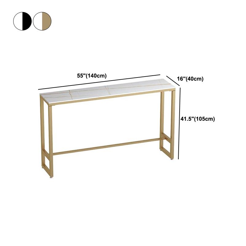 Mesa de comedor de barra rectangular de piedra con base de caballete