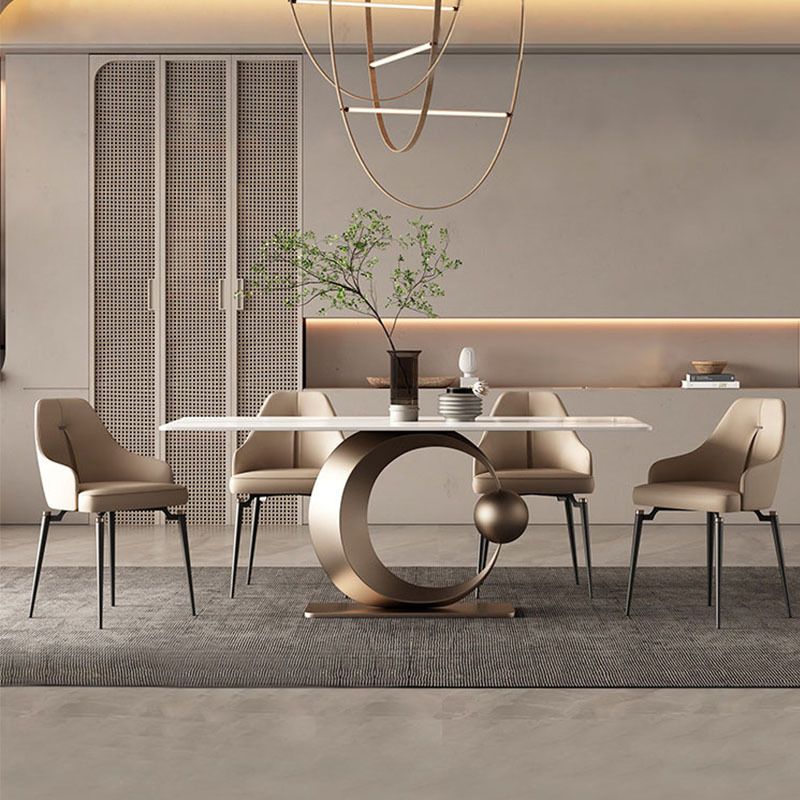 Luxury Sintered Stone Top Dining Set 1/4/5/7 Pieces Rectangle Dining Table with Chairs Clearhalo 'Dining Room Sets' 'Dining Tables & Seating' 'dining_room_set' 'furn' 'furn_dining_room_set' 'Furniture' 'furniture_dining_room_set' 'Kitchen & Dining Furniture' 1200x1200_4d52a275-cd44-4697-b3ae-dc5cccc16ffa