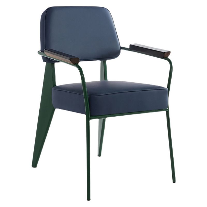 Open Back Dining Arm Chair Industrial Upholstered Armchairs with Metal Legs Clearhalo ' kitchen&dining_furn' 'Dining Chairs' 'Dining Tables & Seating' 'dining_chair' 'Furniture' 'furniture_dining_chair' 'Kitchen & Dining Furniture' 'kitchen' 1200x1200_4d53ba02-8525-49bd-8156-4ac3f642eaac