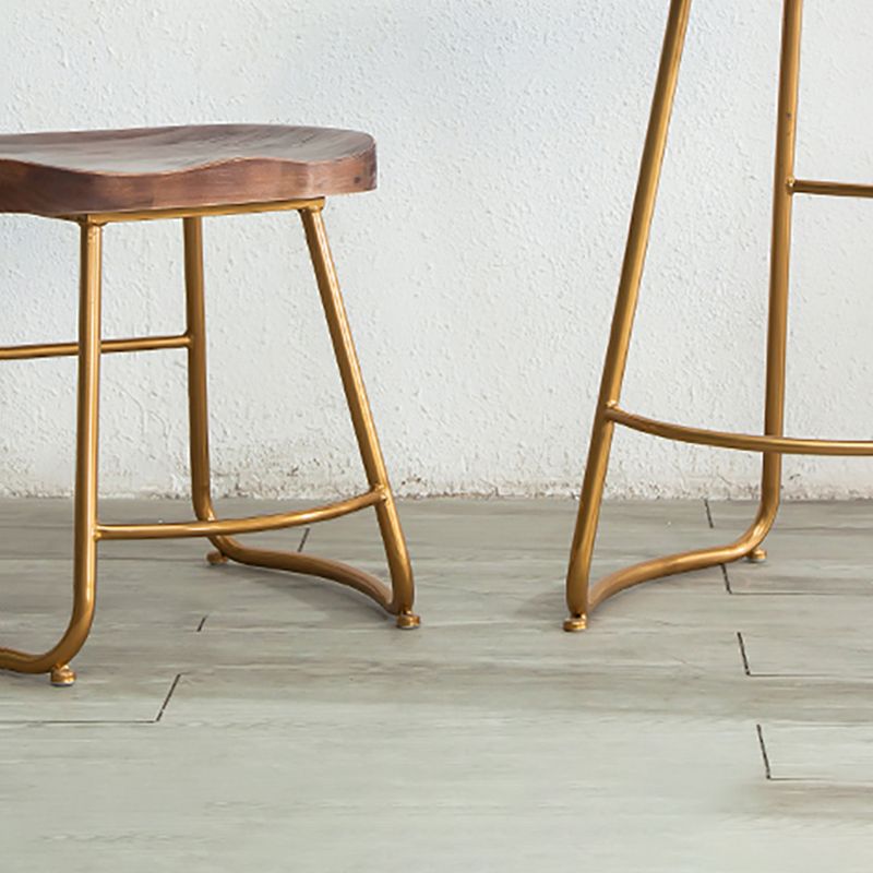 Modern Armless Backless Counter Stool Iron Bar Stool with Wooden Seat for Indoor Clearhalo 'Bar Furniture' 'Bar Stools' 'bar_stools' 'furn' 'furn_bar_stools' 'Furniture' 'Kitchen & Dining Furniture' 1200x1200_4d53cd6a-da72-4688-aee3-ca8797446182
