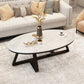 Cross Legs Coffee Table with Stone Oval Top and Iron Base Cocktail Table Clearhalo 'Coffee & Accent Tables' 'Coffee Tables' 'coffee_tables' 'furn' 'furn_coffee_tables' 'Furniture' 'Living Room Furniture' 1200x1200_4d547b93-2ae9-4df8-968d-46bb4c05f94b