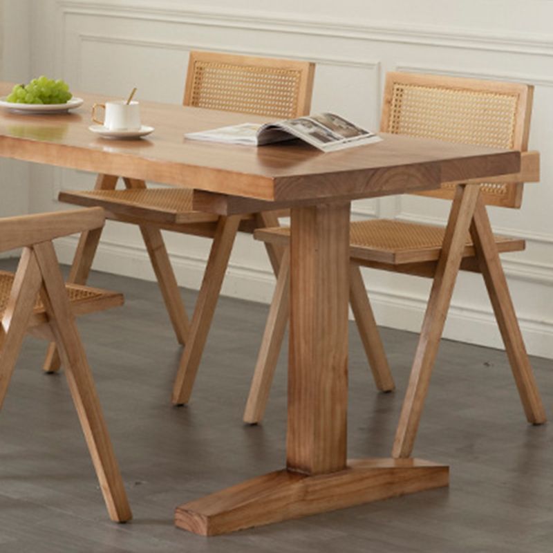 Contemporary Style Dining Table Rectangle Solid Wood Table for Home Kitchen Clearhalo 'Dining Tables & Seating' 'Dining Tables' 'dining_table' 'furn' 'furn_dining_table' 'Furniture' 'Kitchen & Dining Furniture' 1200x1200_4d54ab99-f53f-4702-b07f-372d6a264c73