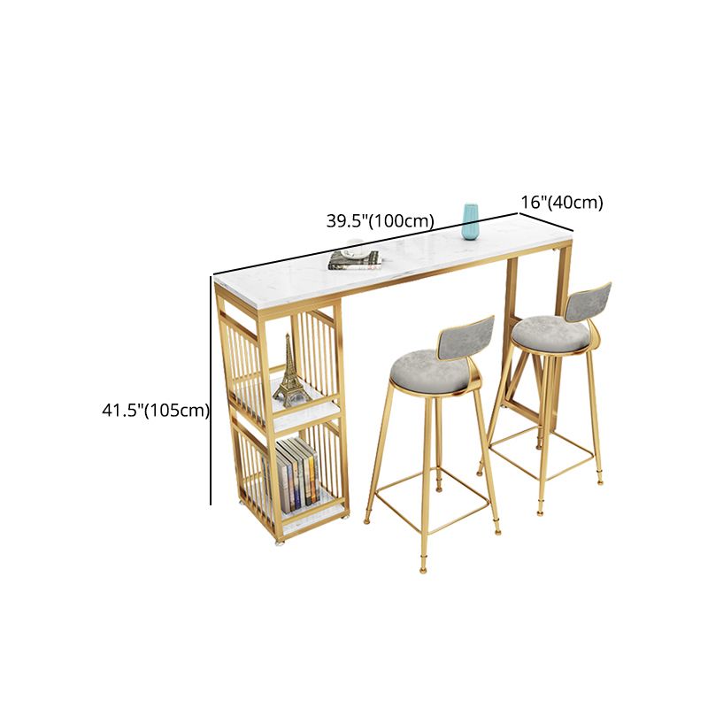 Marble Indoor Bistro Bar Table Storage Fixed Table Counter Wine Table with Storage Clearhalo 'Bar Furniture' 'Bar Tables' 'bar_tables' 'furn' 'furn_bar_tables' 'Furniture' 'furniture_bar_tables' 'Kitchen & Dining Furniture' 1200x1200_4d54dcd4-bf30-4692-bada-f9b53048bc03