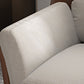Contemporary Fabric Armrest Cushioned Against Brown Arm Chair