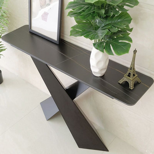 Tabella della console contemporanea da 15 "tavolo da rettangolo di pietra console tavolo da console