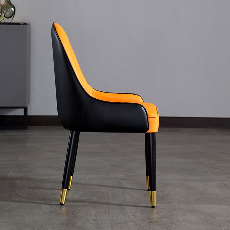 Faux Leather Armless Dining Chairs Glam Dining Side Chair for Home Clearhalo 'Dining Chairs' 'Dining Tables & Seating' 'dining_chair' 'furn' 'furn_dining_chair' 'Furniture' 'Kitchen & Dining Furniture' 1200x1200_4d57c288-e5b1-4d21-92e1-960aa1bf77aa