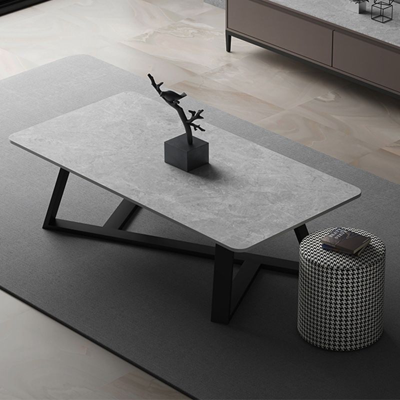 Tavolino rettangolare in ardesia tavolino in metallo tavolo da cocktail in bianco e grigio