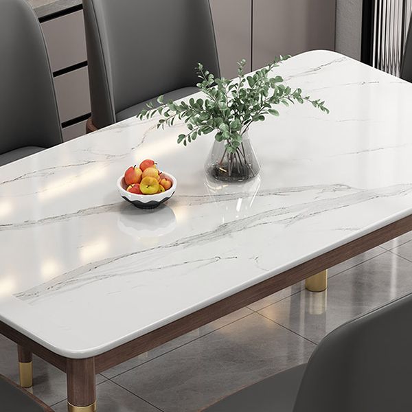 Medieval Modern Stone Dining Table 4 Rubber Legs Table for Dining Room