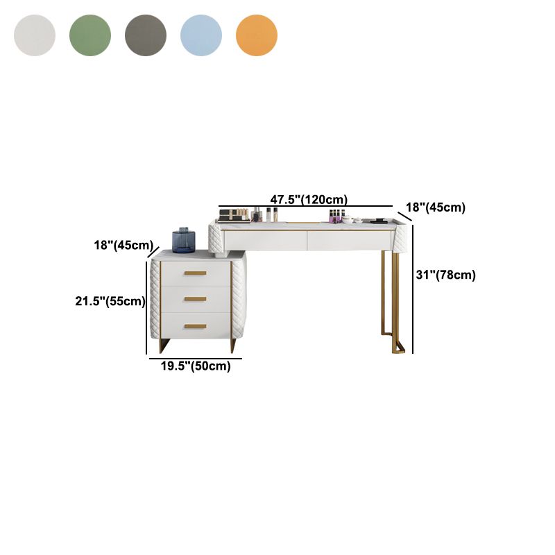 Glamstil Slate Top Eitelkeitstisch Kunstledermaterial Schminktisch Tisch