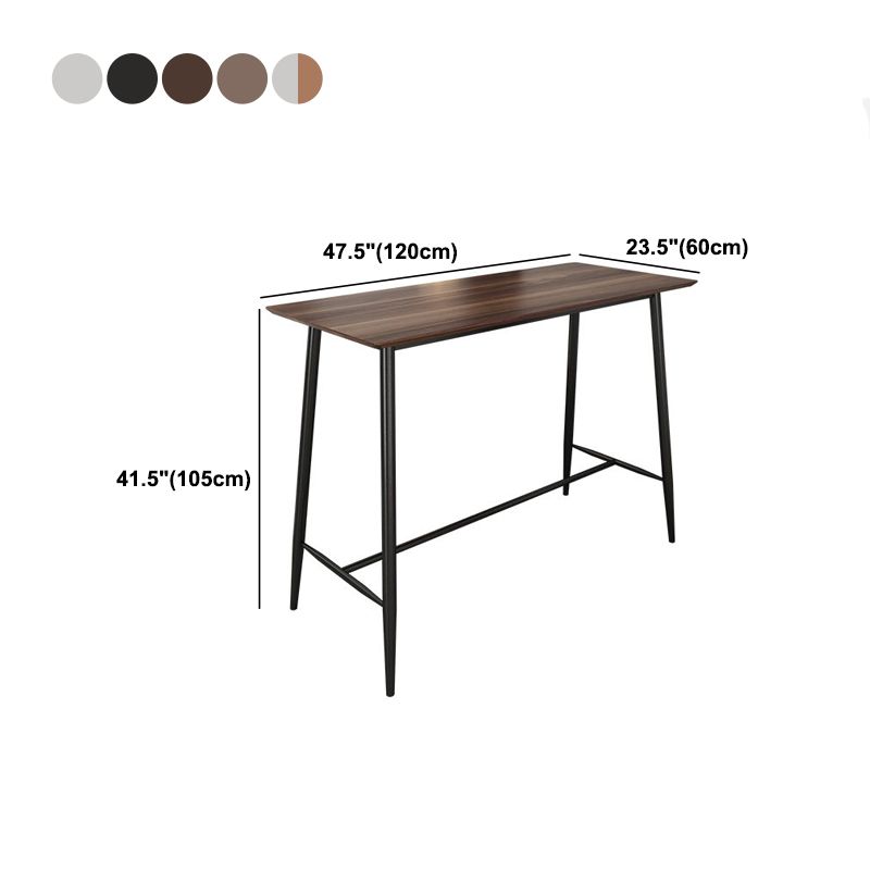 Rectangle Bar Table Contemporary Bar Table with Trestle Base,47.24"W x 23.62"L x 41.34"H Clearhalo 'Bar Furniture' 'Bar Tables' 'bar_tables' 'Furniture' 'furniture_bar_tables' 'Kitchen & Dining Furniture' 1200x1200_4d5bd37a-685e-43c7-8141-24e32112933a