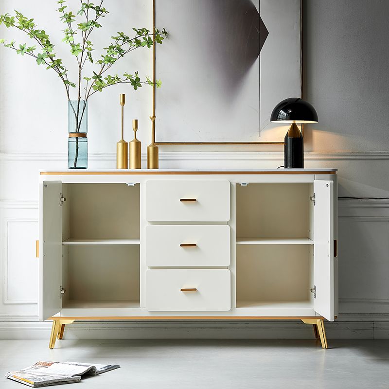 Scalapazione moderna a scaffalatura regolabile a buffet sideboard sala da pranzo credenza ingegnerizzato in legno ingegnerizzato