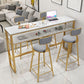 Glam Rectangle Faux Marble Pub Bar Table Gold Iron Bar Dining Table with Trestle Pedestal Clearhalo 'Bar Furniture' 'Bar Tables' 'bar_tables' 'furn' 'furn_bar_tables' 'Furniture' 'furniture_bar_tables' 'Kitchen & Dining Furniture' 'kitchen&dining_furn' 'kitchen' 1200x1200_4d5d59f2-0475-45f8-b9ff-ac536352650c