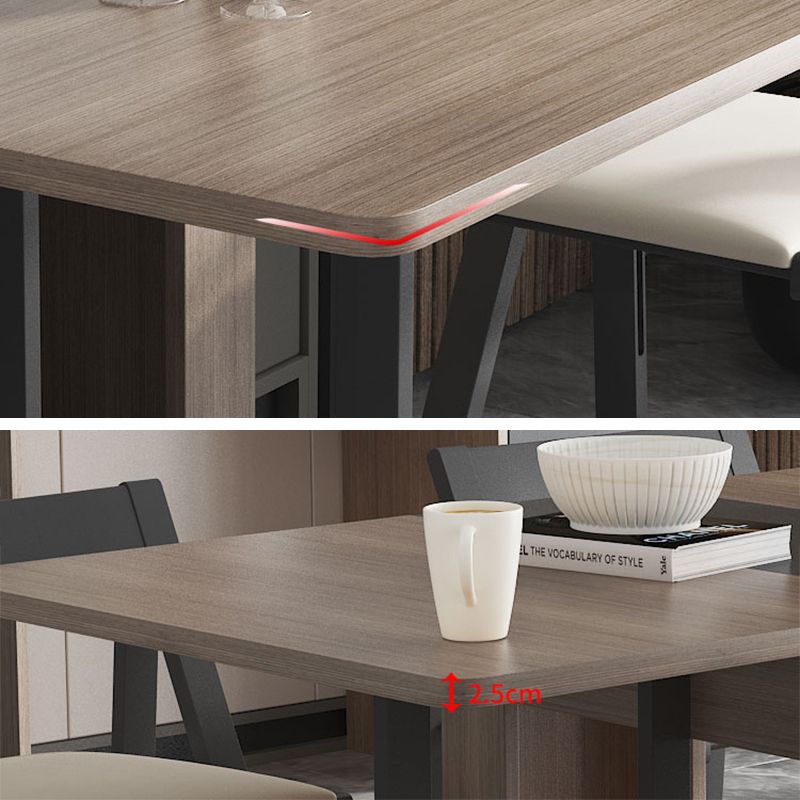 1/3/5 pezzi Forma rettangolare sedia da pranzo contemporanea e set da tavolo