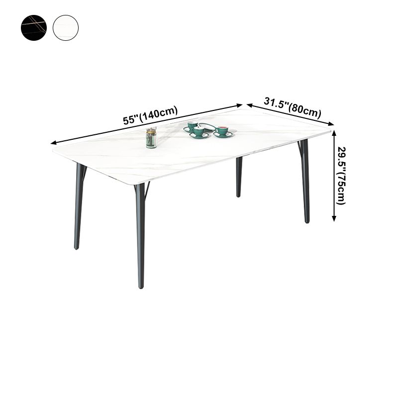 Modern Style Dining Table Rectangle Sintered Stone 4 Legs Dining Table for Kitchen Clearhalo ' dining_table' 'Dining Tables & Seating' 'Dining Tables' 'furn' 'furn_dining_table' 'Furniture' 'furniture_dining_table' 'Kitchen & Dining Furniture' 'kitchen&dining_furn' 'kitchen' 'kitchen_dining_table' 1200x1200_4d5f8d38-29ff-4b55-8972-beb36f738b77
