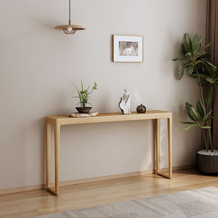 Tavolo da console rettangolare moderna Tabella di divano console in legno in naturale/marrone