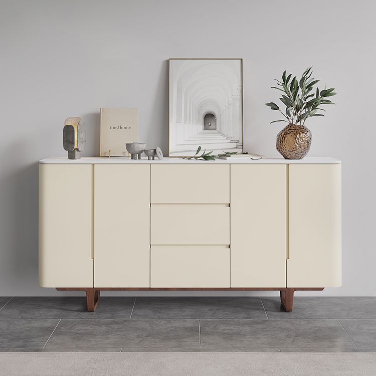 Stone Credenza Contemporary Style Sideboard with Cabinets and Drawers Clearhalo 'buffet_sideboard' 'Buffets & Sideboards' 'furn' 'furn_buffet_sideboard' 'Furniture' 'Kitchen & Dining Furniture' 1200x1200_4d6115b6-16c3-436d-b46d-f40c75b08906