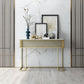 Glam Half Moon Console Accent Table Antique Finish Console Sofa Table in Marble