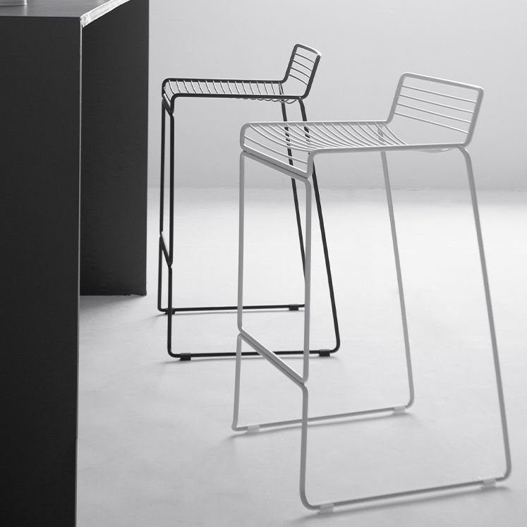 Sgabello da bar senza braccioli Sgabello da bar industriale in acciaio ad altezza per soggiorno