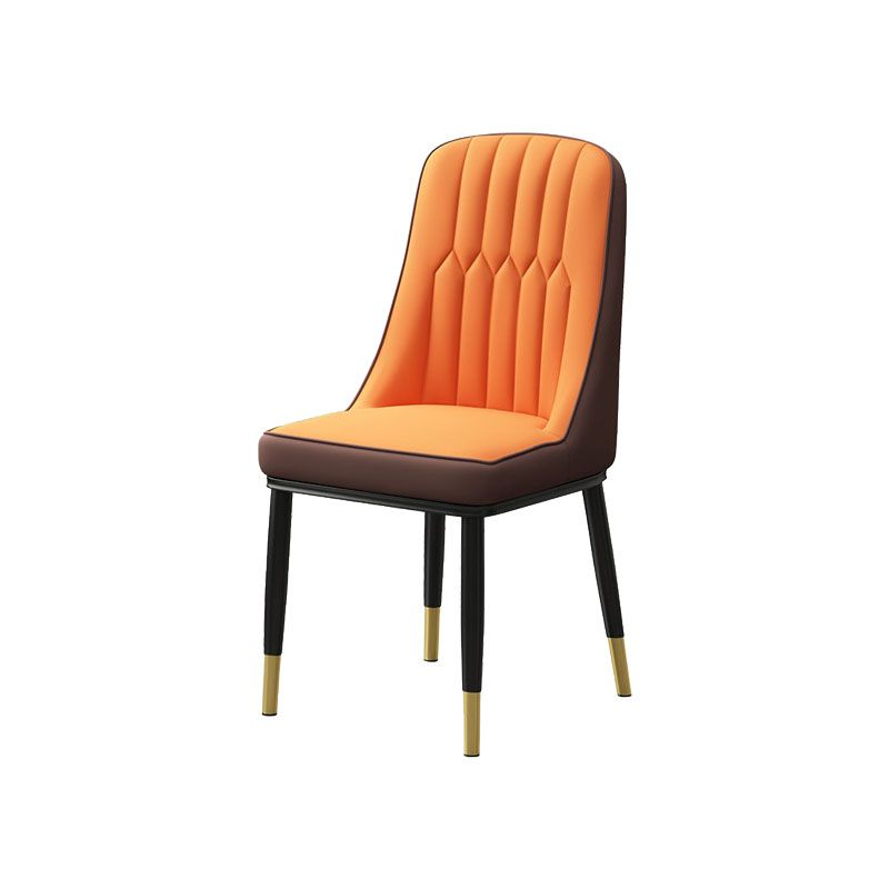 PU lederen eetstoelen industriële Parsons stoel met metalen benen