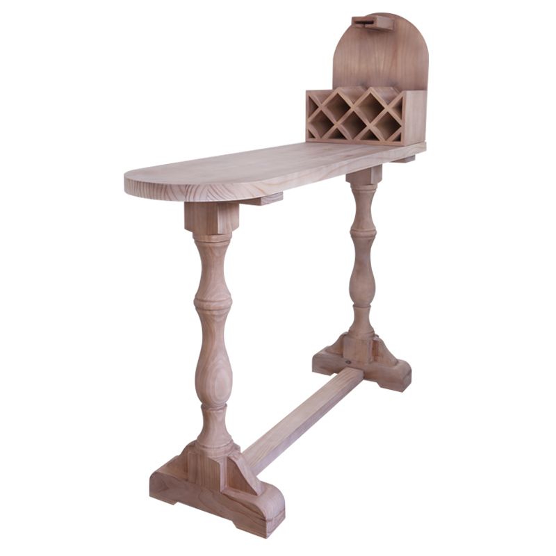 Modern Trestle Wood Bar Wine Table Wine Rack Bar Height Cocktail Table in Natural Clearhalo 'Bar Furniture' 'Bar Tables' 'bar_tables' 'furn' 'furn_bar_tables' 'Furniture' 'furniture_bar_tables' 'Kitchen & Dining Furniture' 'kitchen&dining_furn' 'kitchen' 1200x1200_4d624705-387d-4b38-94f4-ab82fbc6b64a