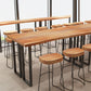 1/4/5/7-teiliges industrielles rechteckiges Kneipentisch-Set aus Holz