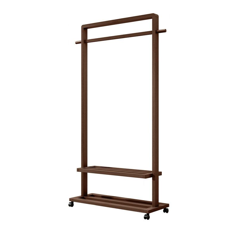 Rack de manteau de style moderne Bamboo solide étagères à double couche autoritaire.